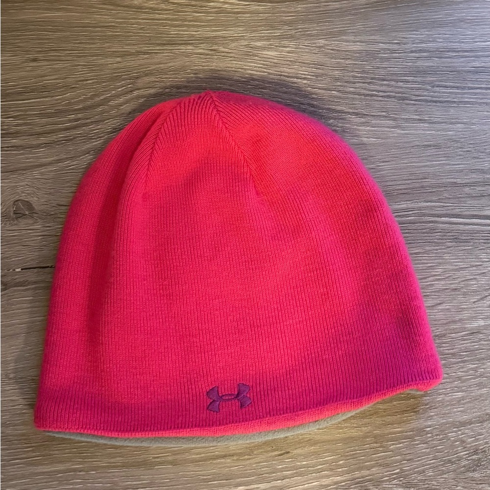 Under Armour Pink Beanie with fleece liner
